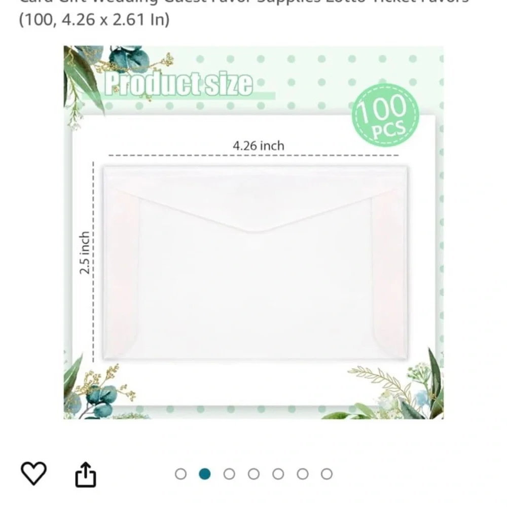 White Wedding Favor Envelopes
